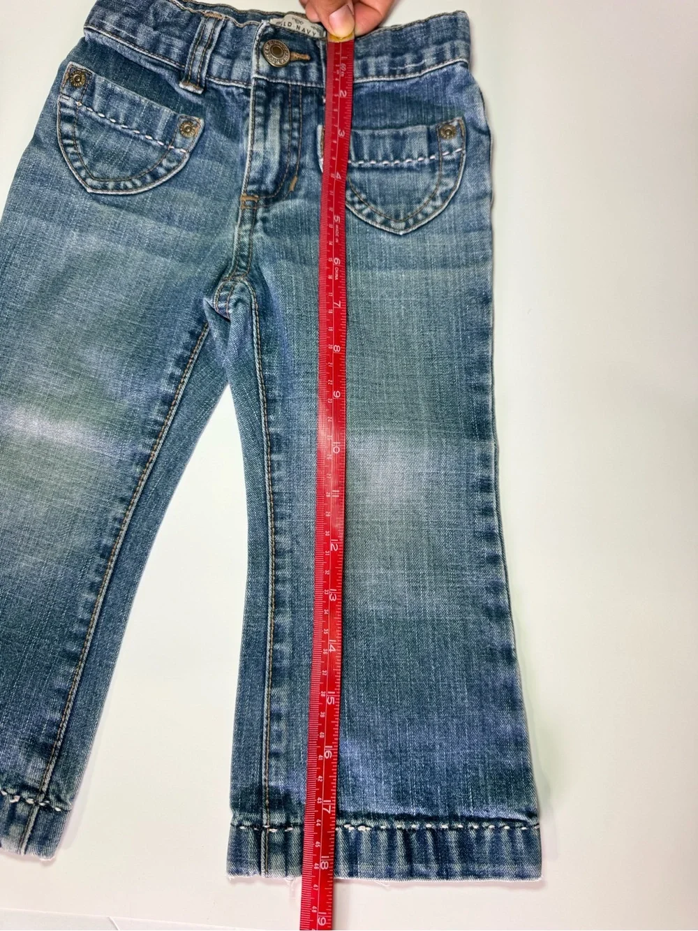 Vintage Y2K Old Navy Toddler Girl Heart Pocket Flare Jeans 2T